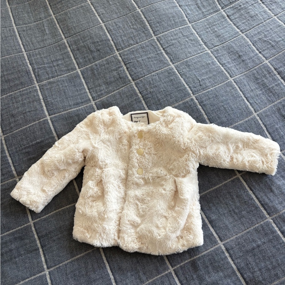 Cozy White Faux Fur Kids Jacket